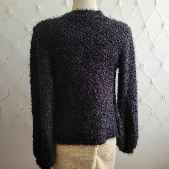 Foreign Exchange Fold Over Boucle Sweater / Size Small - Picture 4 of 6
